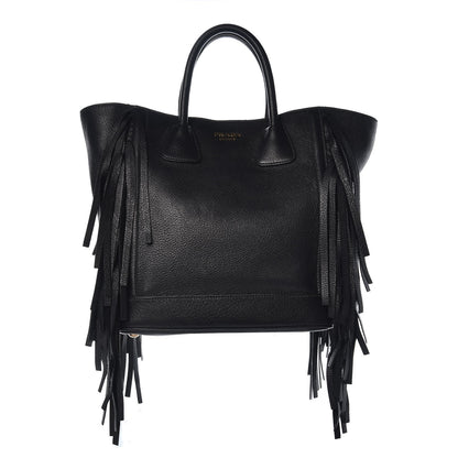 Prada Cervo Deerskin Fringe Tote Black 1 of 7
