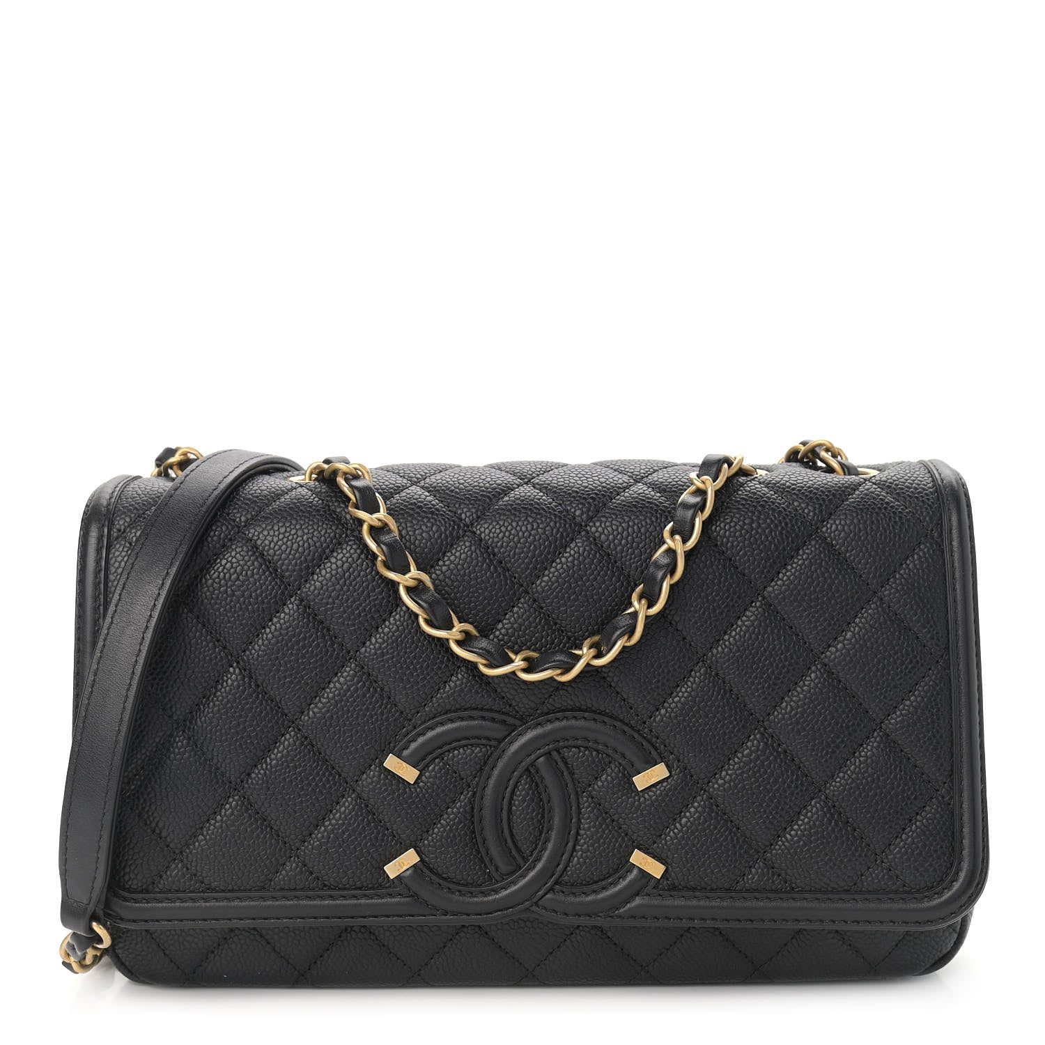Chanel Caviar Quilted Medium CC Filigree Flap Black 1 of 10