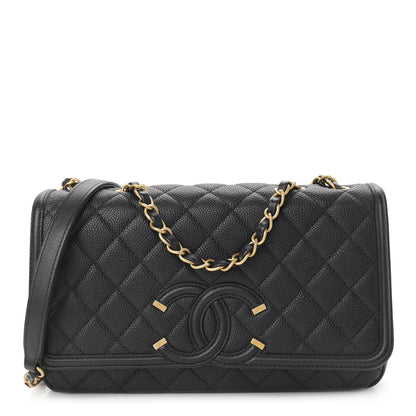 Chanel Caviar Quilted Medium CC Filigree Flap Black 1 of 10