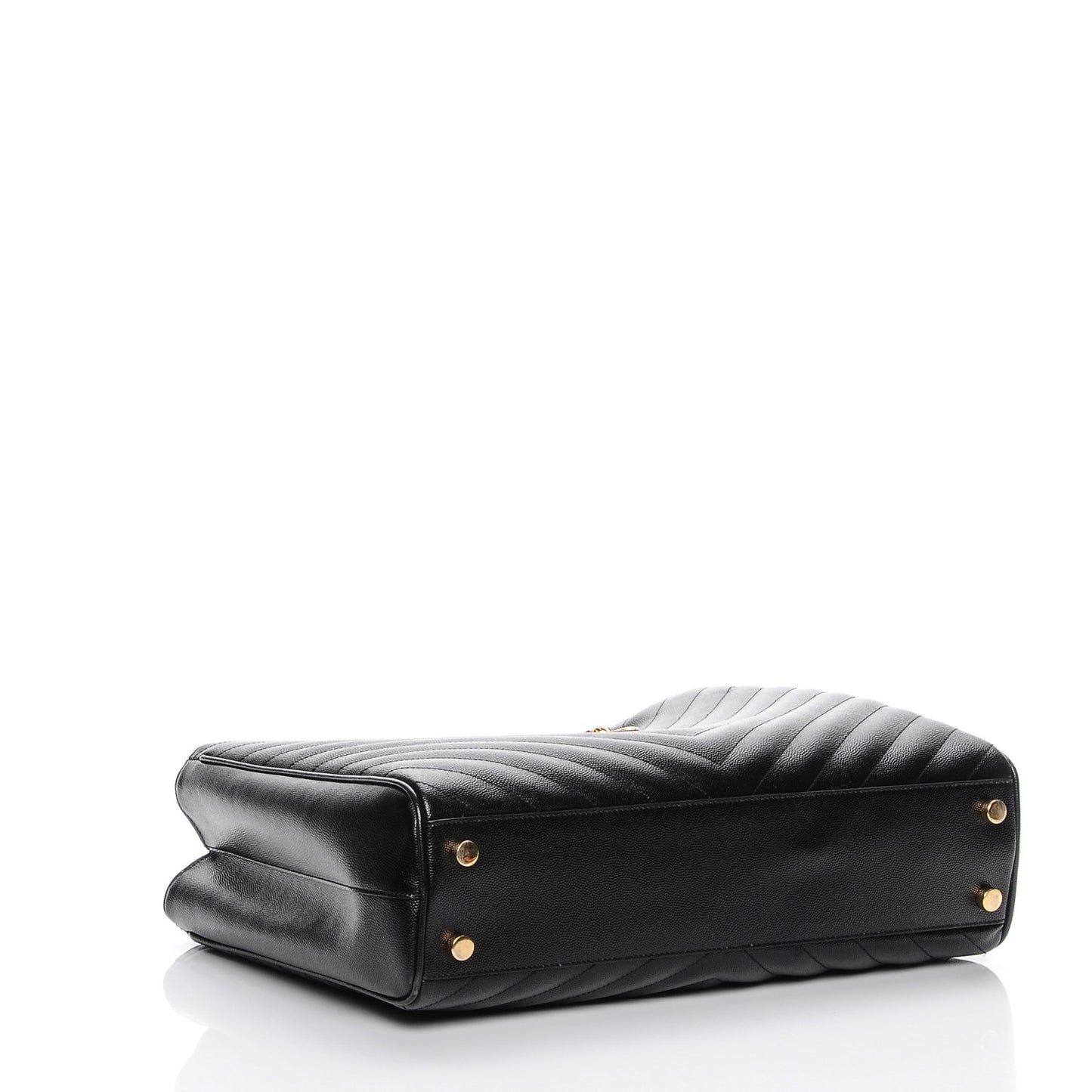 Grain De Poudre Matelasse Chevron Monogram Shopping Bag Black