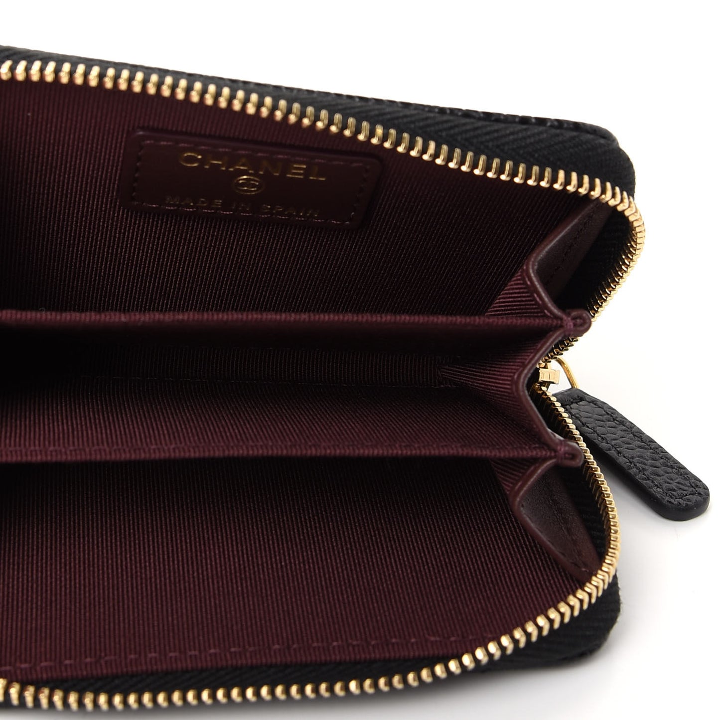 Caviar Quilted Zip Coin Purse Black