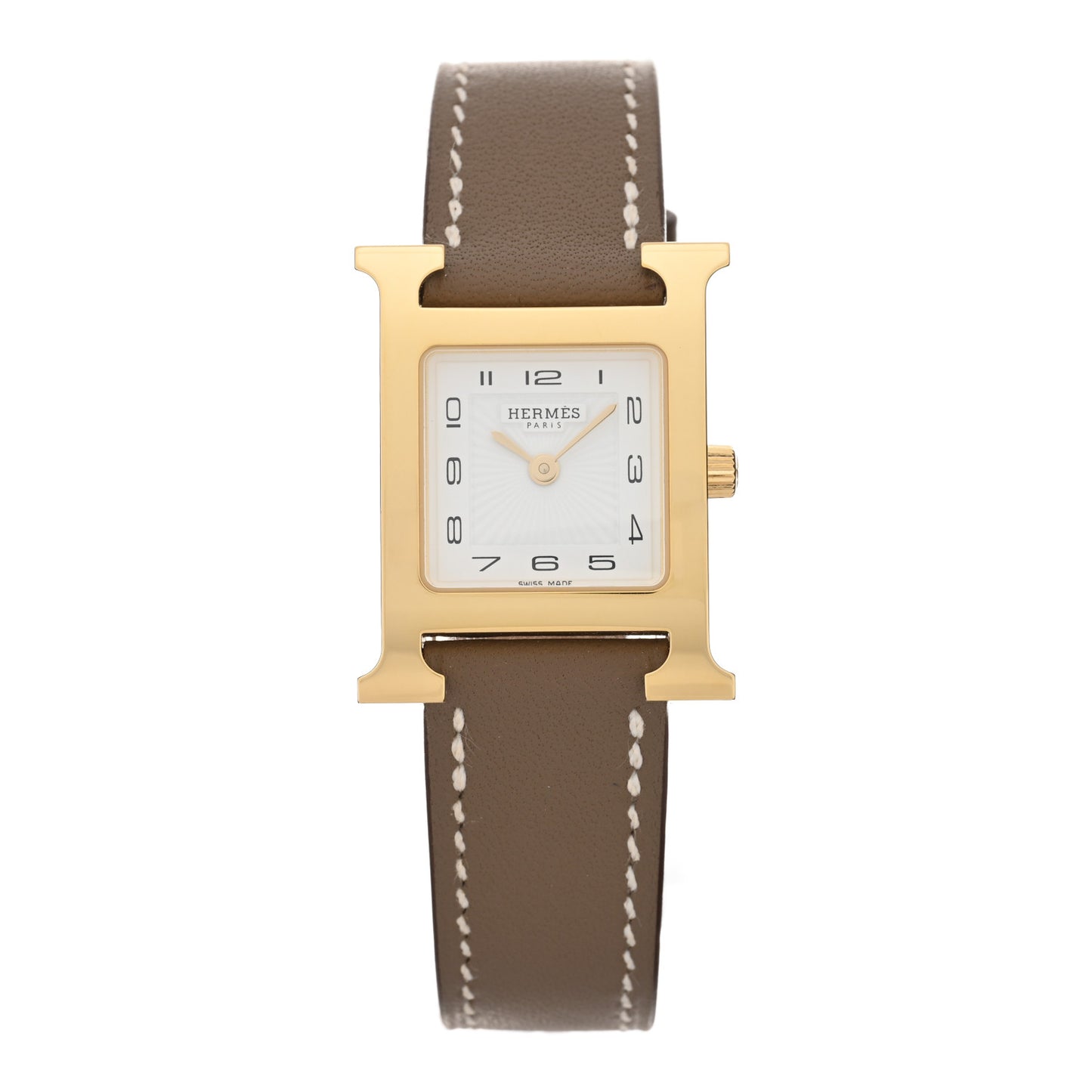 Stainless Steel Swift 21mm Heure H Hour Quartz Watch Etoupe