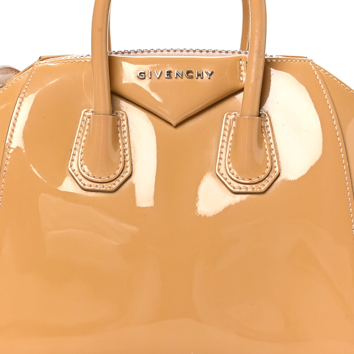 Patent Calfskin Mini Antigona Beige