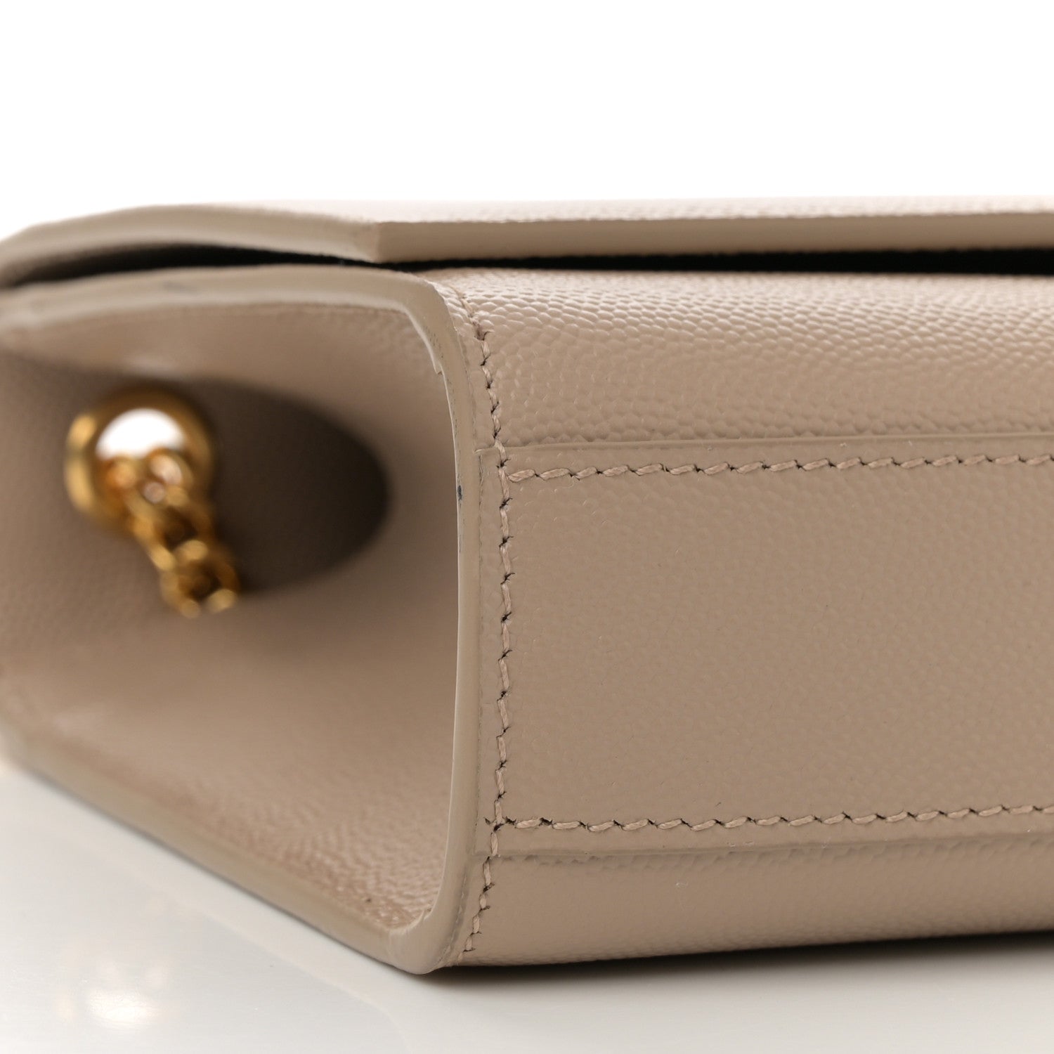 Saint Laurent Grain De Poudre Medium Monogram Kate Satchel Dark Beige 9 of 13