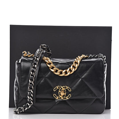 Chanel Lambskin Quilted Medium 19 Flap Black 11 of 11