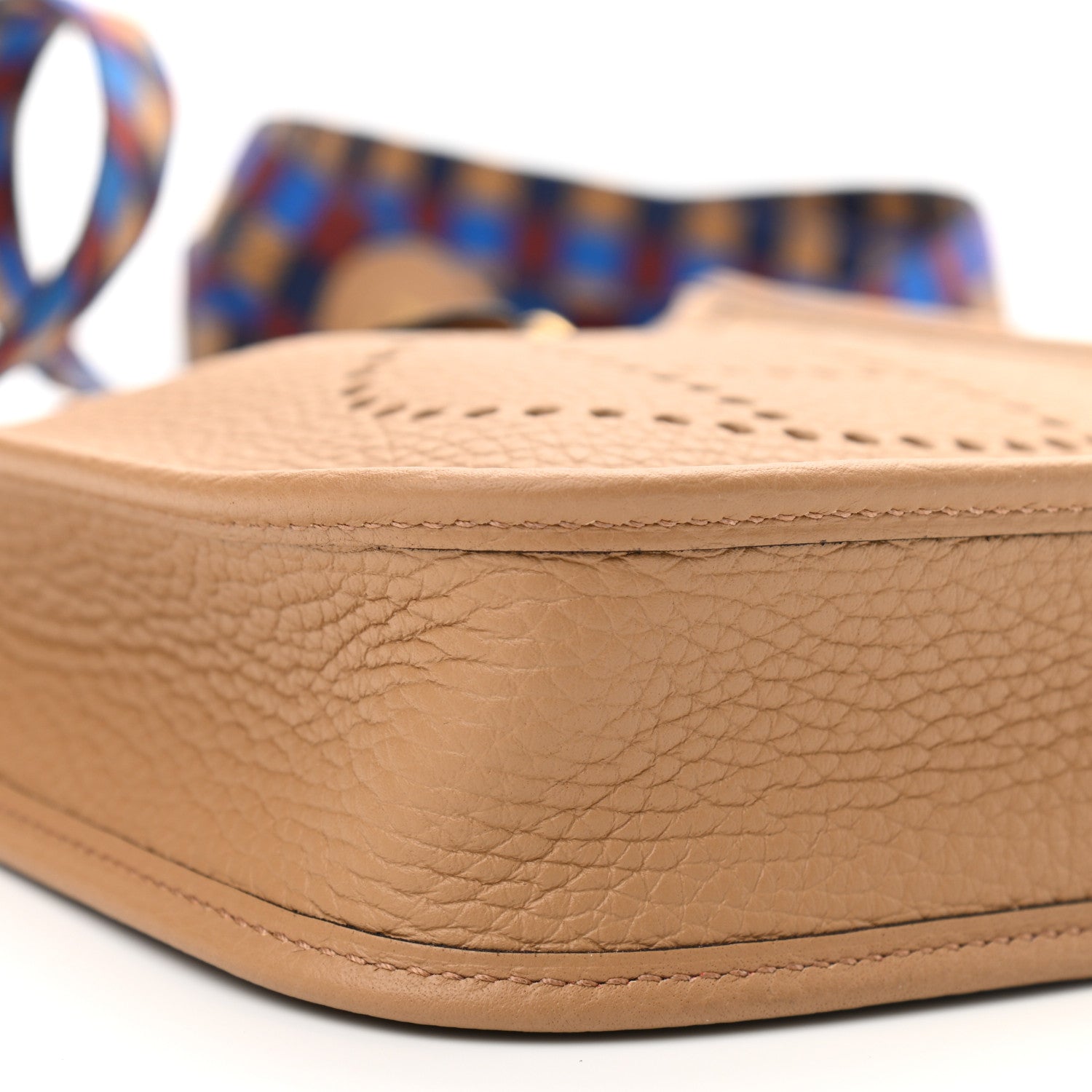 Hermes Taurillon Clemence Maxi Quadrille Evelyne TPM Chai Bleu Rouge H Bleu Saphir 8 of 9