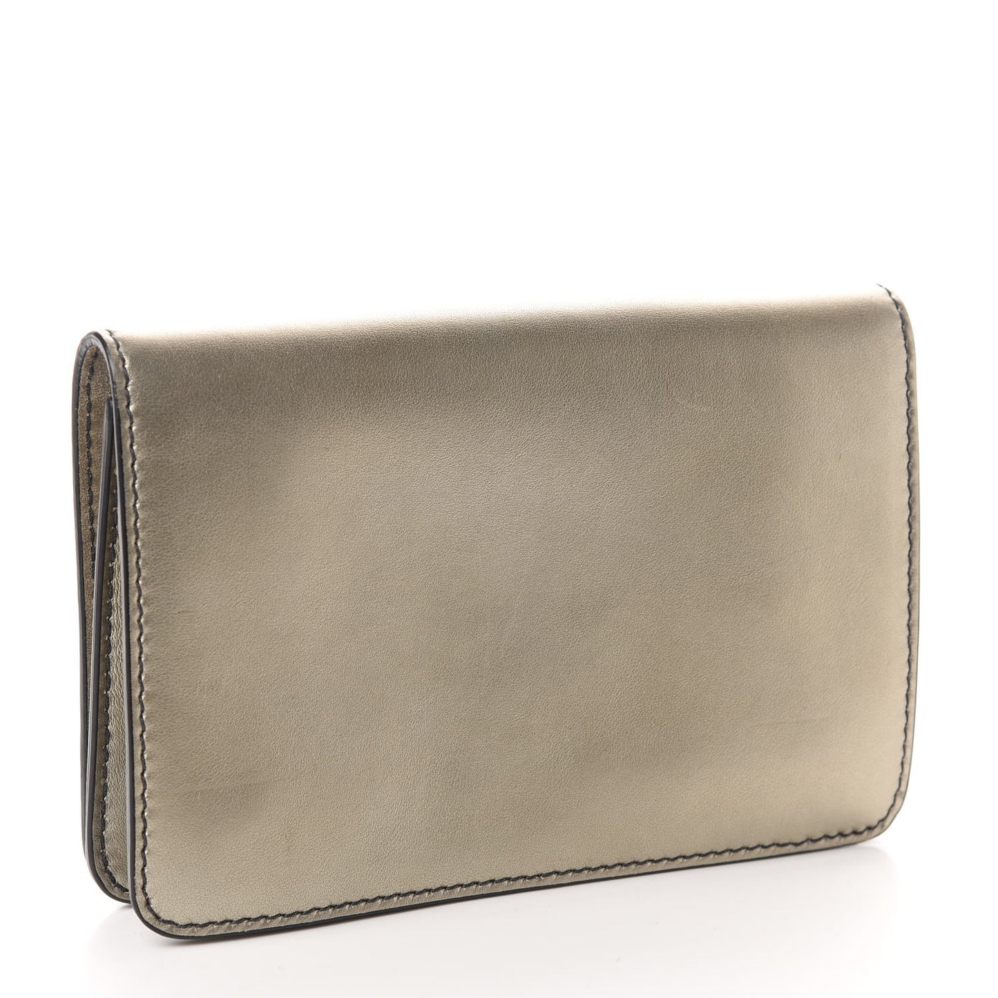Metallic Smooth Calfskin Dio(r)evolution Flap Clutch Gold