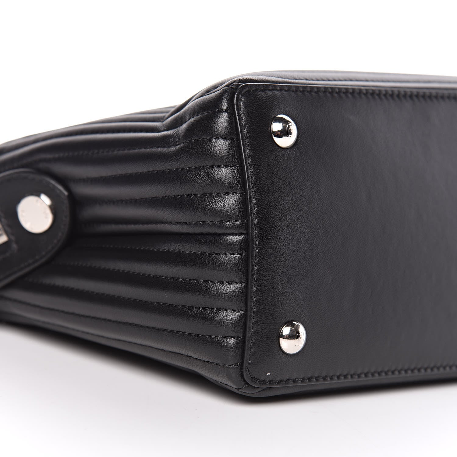 Fendi Shiny Nappa Trapuntata Small DotCom Click Chain Satchel Black 10 of 11