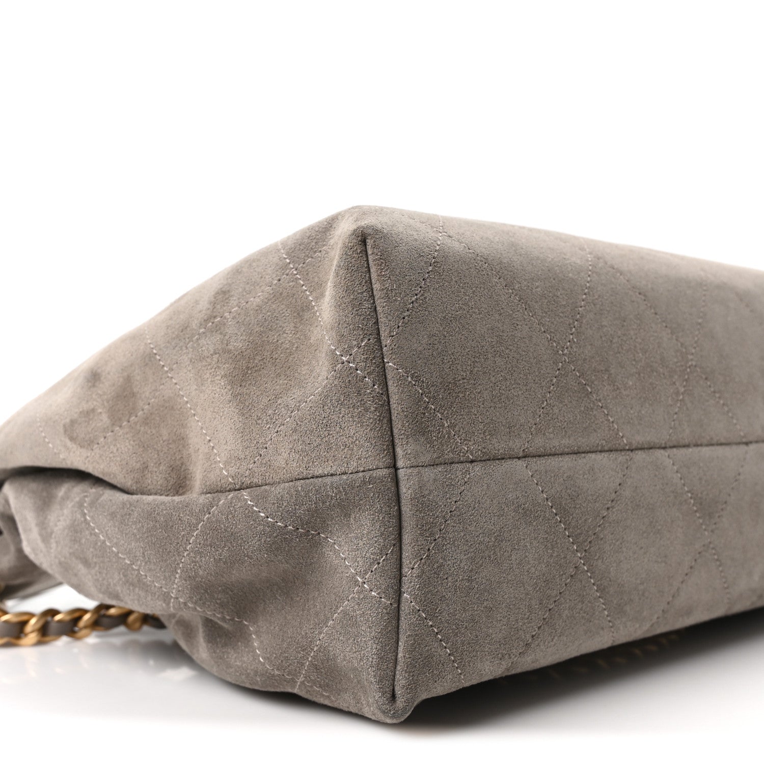 Chanel Suede Quilted Large Hobo Dark Grey 9 of 10