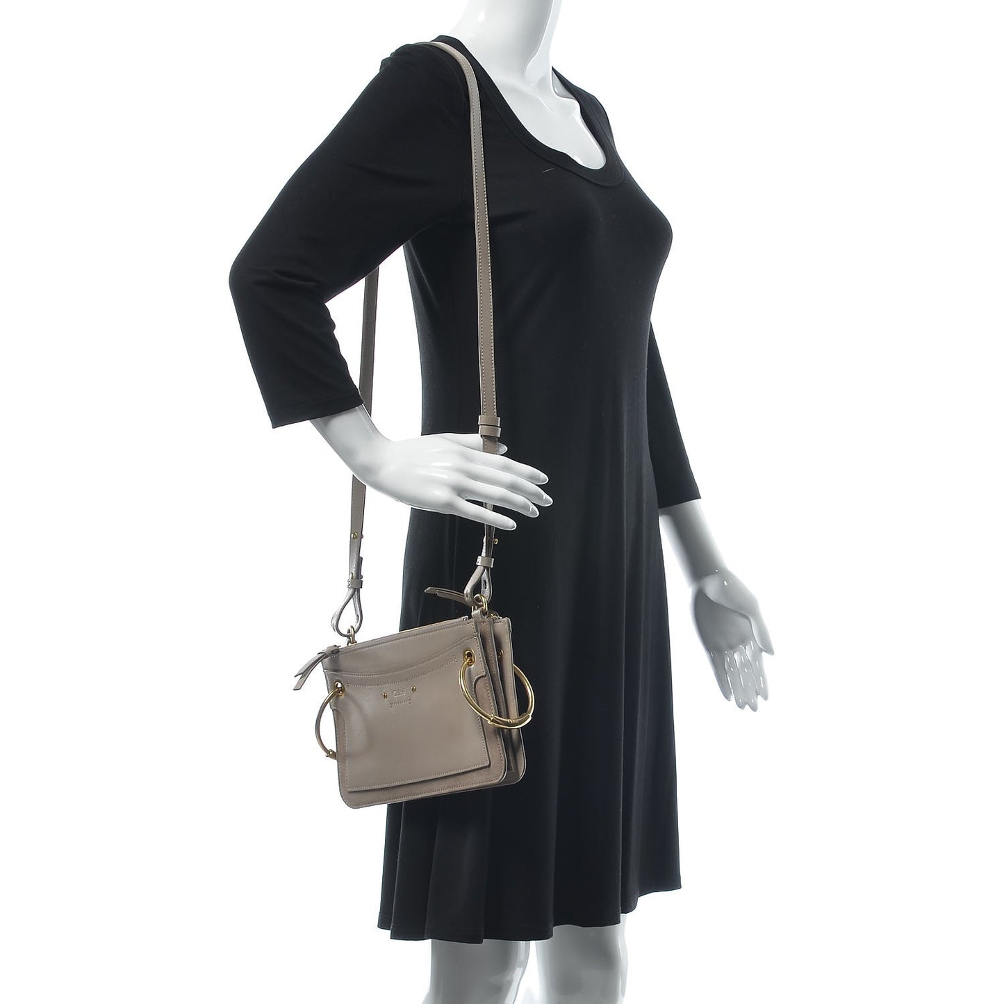 Calfskin Suede Mini Roy Bag Motty Grey