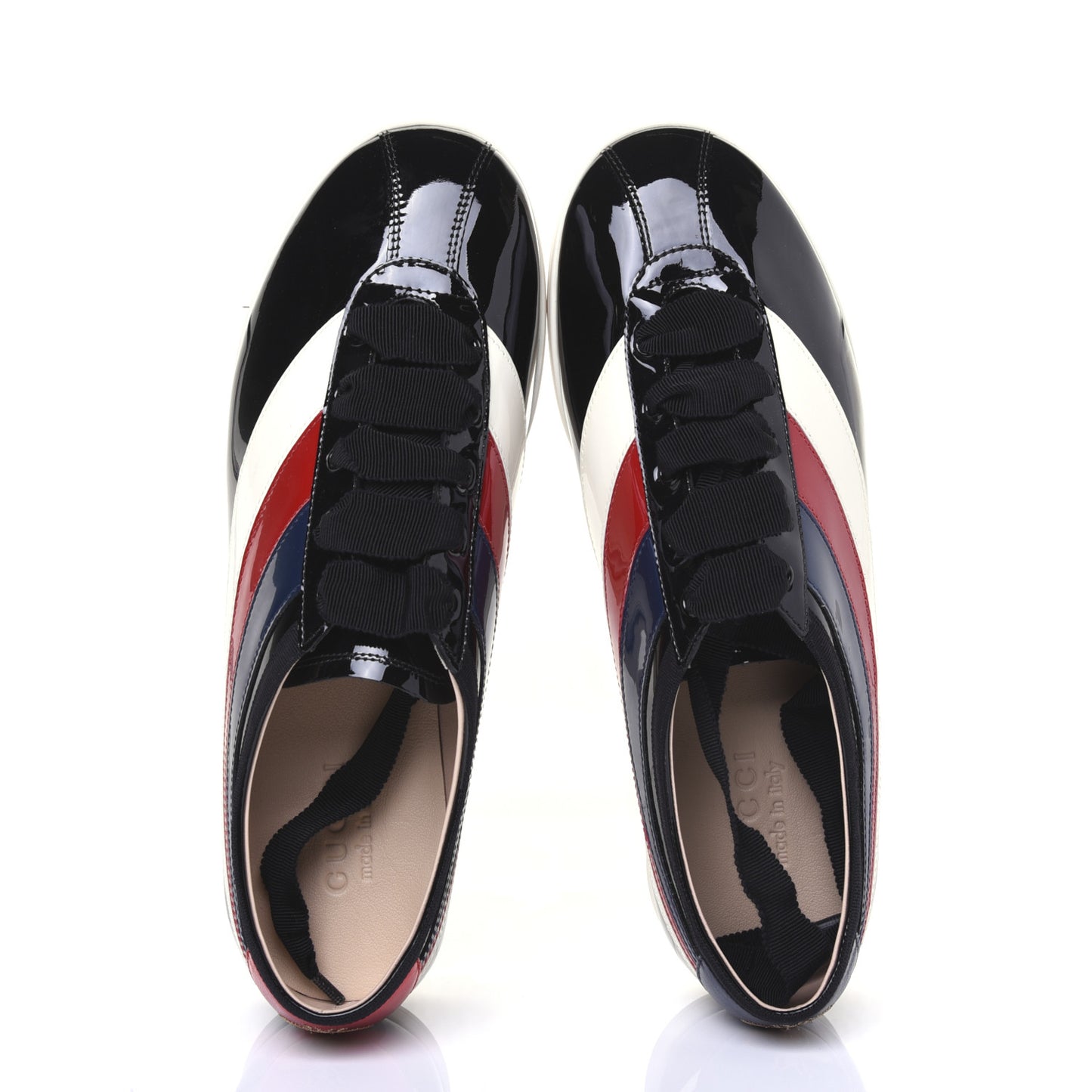 Patent Calfskin Web Falacer Sneakers 8.5 Black