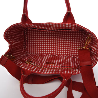 Prada Canapa Small Logo Tote Rosso 6 of 9
