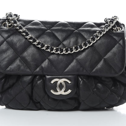 Chanel Washed Lambskin Quilted Medium Chain Around Messenger Black 8 of 15