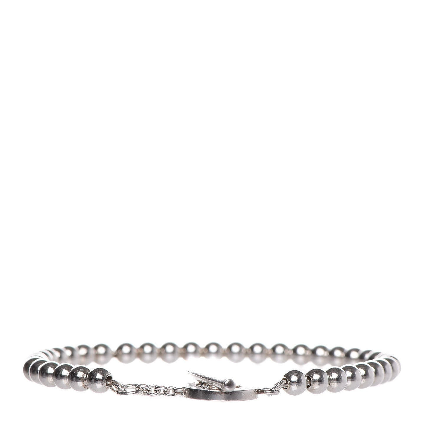 Sterling Silver 4mm Beads Toggle Bracelet