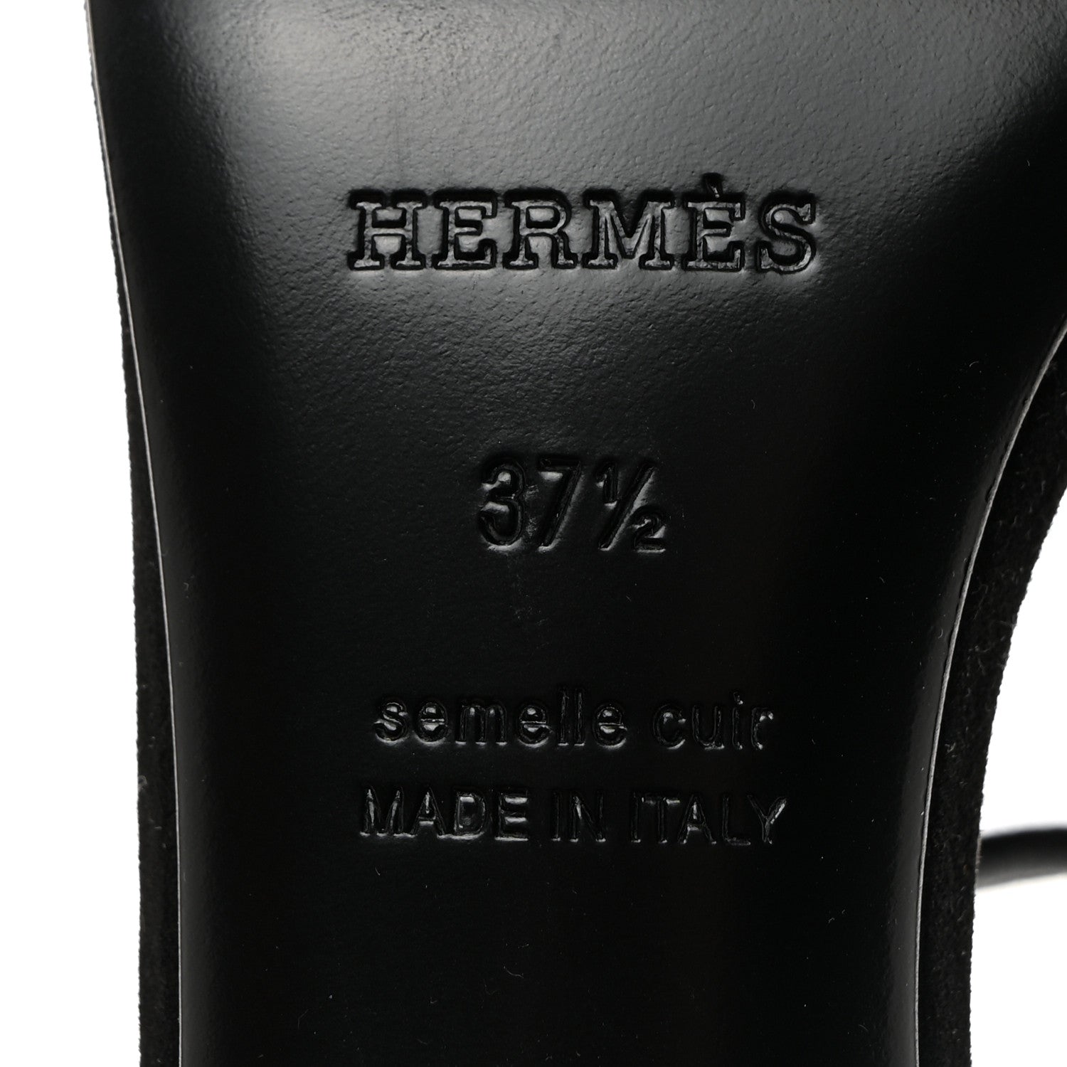 Hermes Suede Goatskin Heden 80 Sandals 37.5 Black 8 of 9