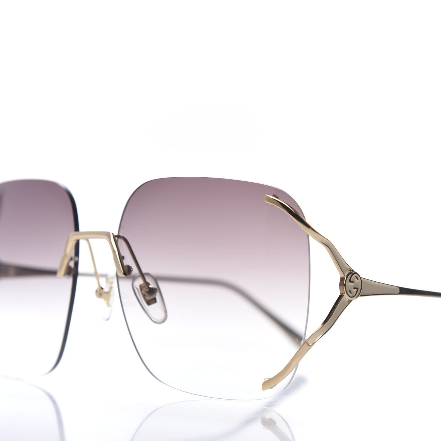 Gucci Oversized Sunglasses GG0646S Gold Brown 7 of 8