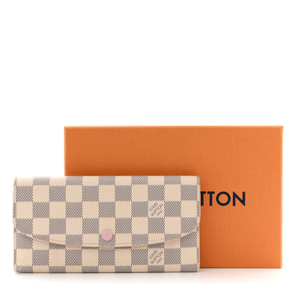 Louis Vuitton Damier Azur Emilie Wallet Rose Ballerine 10 of 10