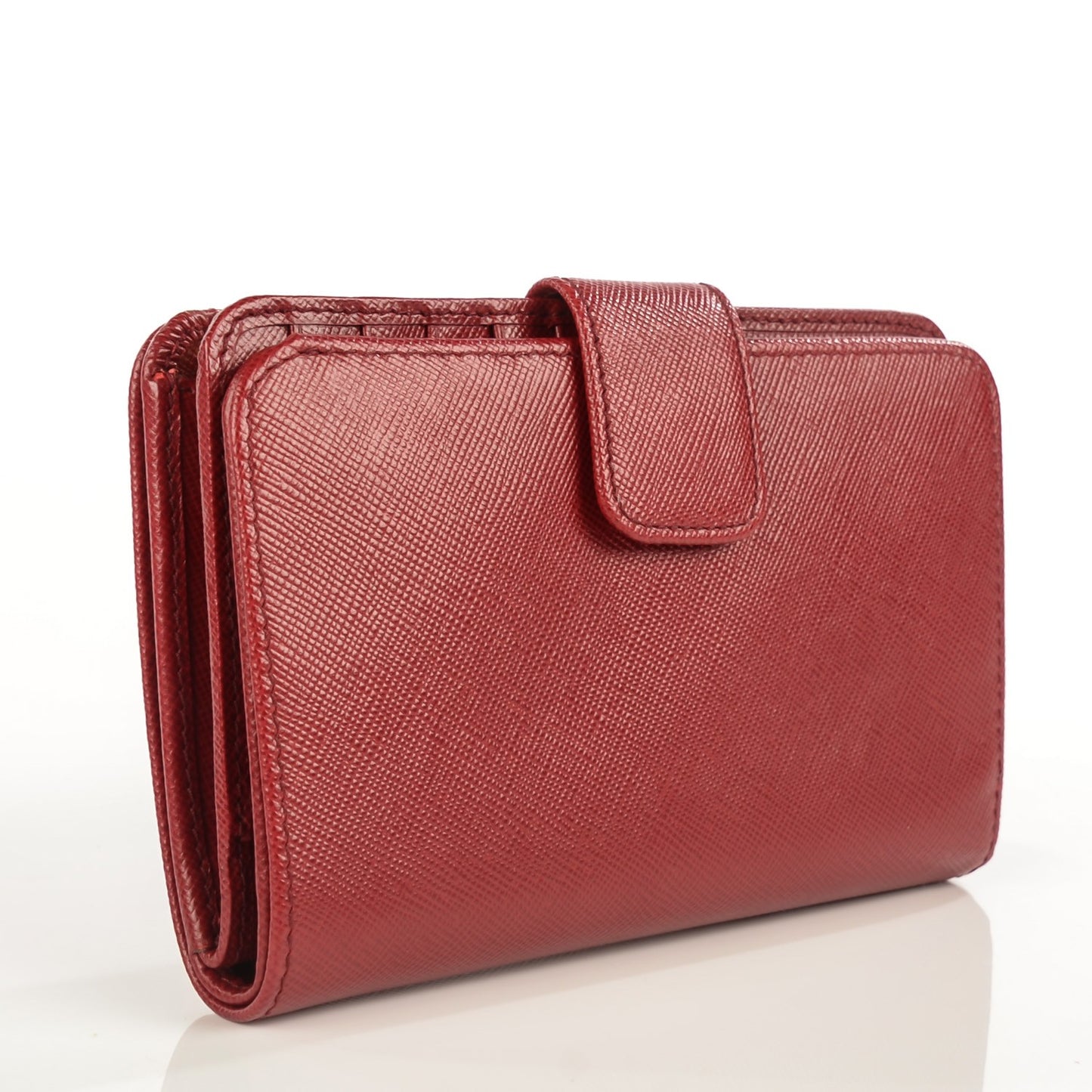 Saffiano Metal Compact Wallet Rubino
