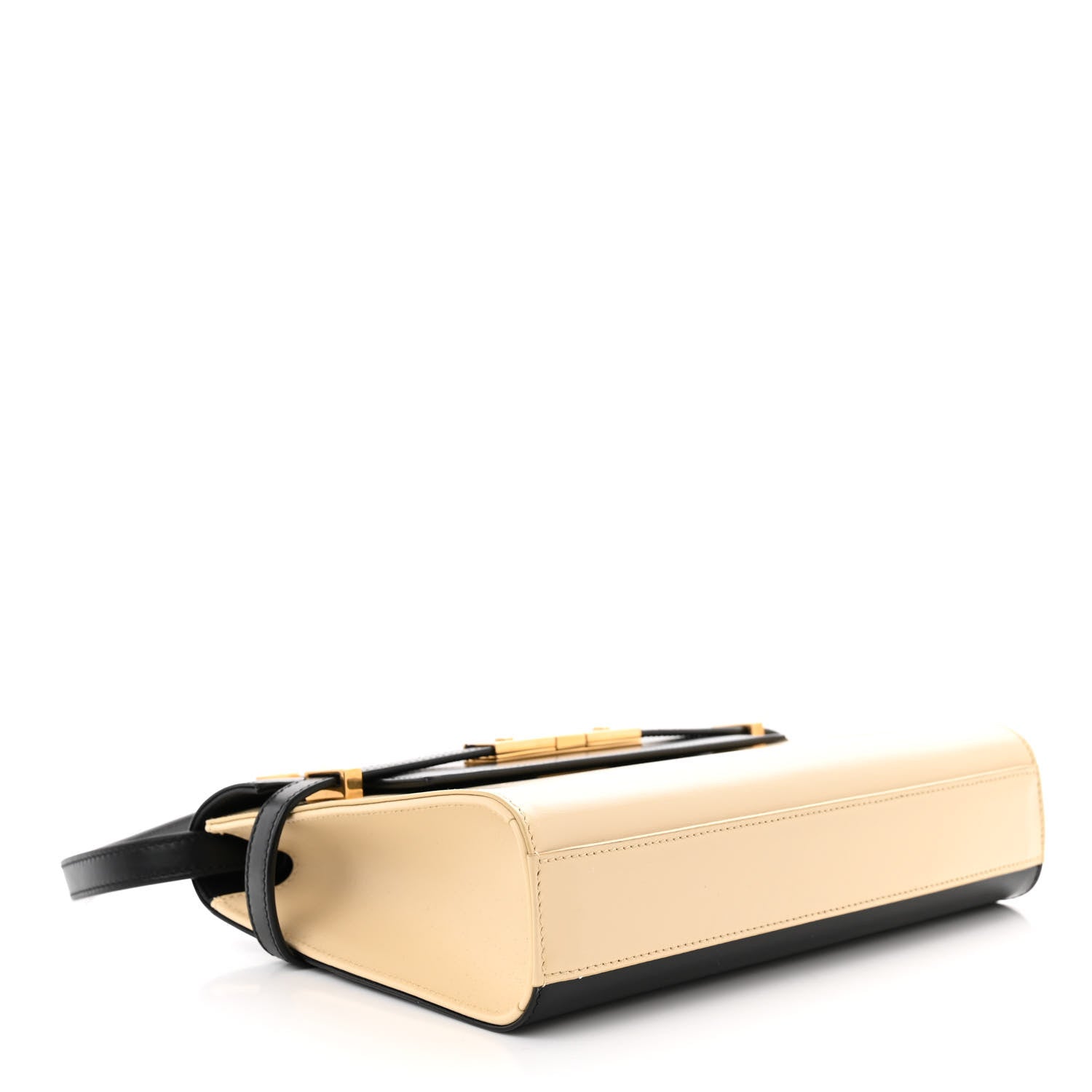 Saint Laurent Smooth Calfskin Manhattan Shoulder Bag Black Beige 4 of 12