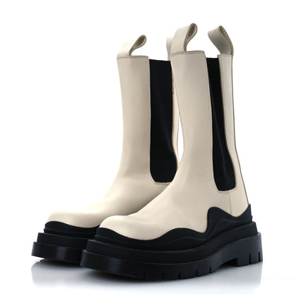 Bottega Veneta Calfskin The Tire Chelsea Boots 35 Sea Salt Black 4 of 15