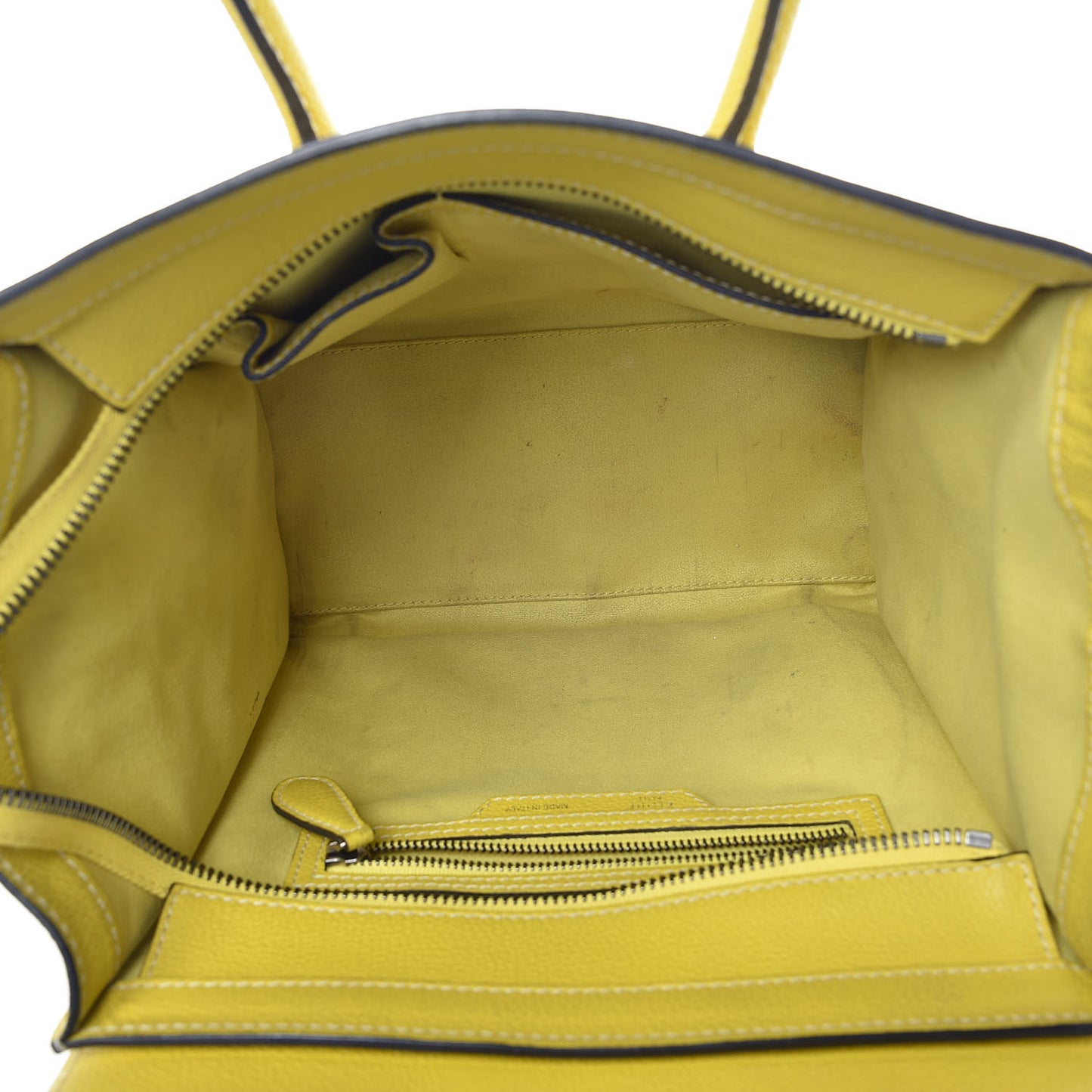 Drummed Calfskin Micro Luggage Citron