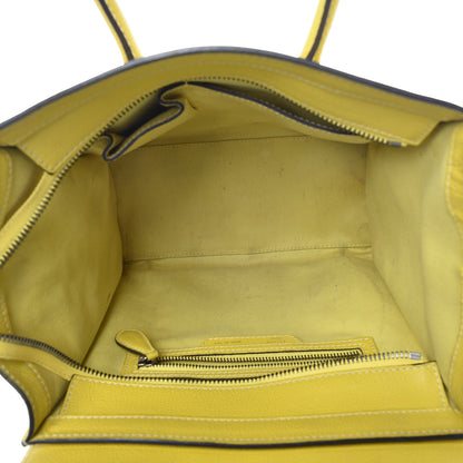 Celine Drummed Calfskin Micro Luggage Citron 5 of 19