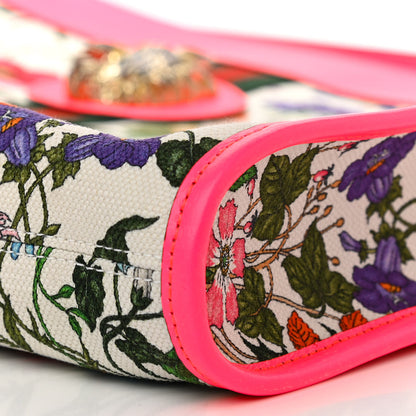 Gucci Canvas Flora Large Rajah Chain Tote White Multicolor Fuxia Fluo 12 of 13