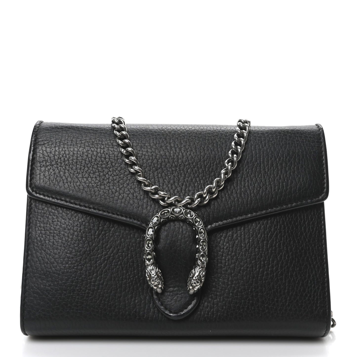 Calfskin Mini Dionysus Chain Wallet Black