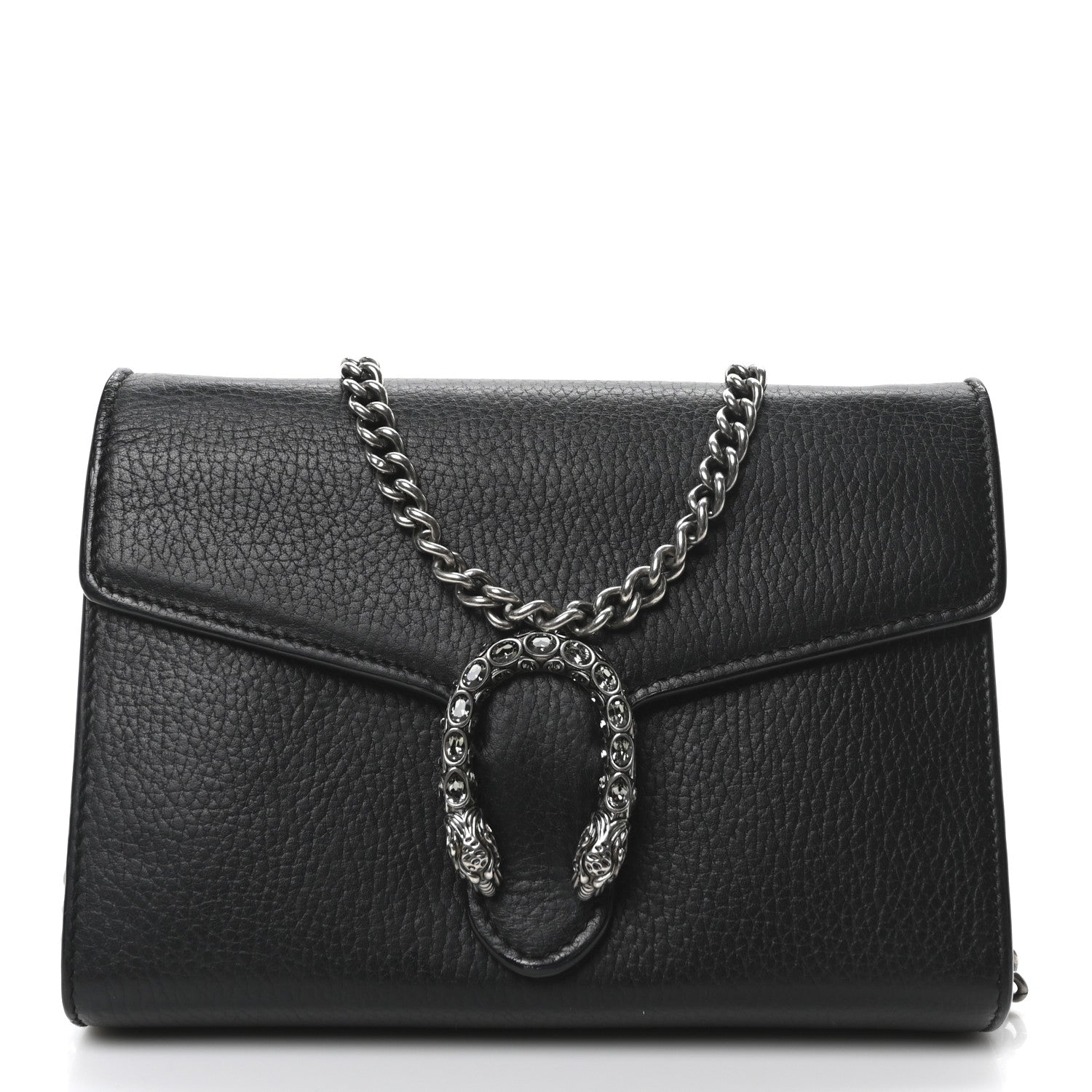 Gucci Calfskin Mini Dionysus Chain Wallet Black 1 of 10