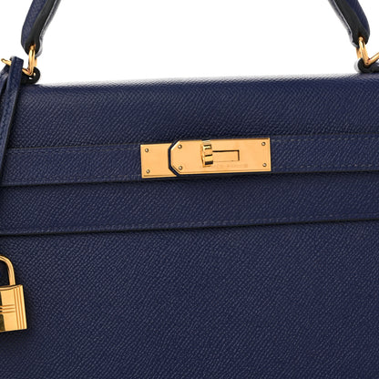 Hermes Epsom Kelly Sellier 32 Bleu Saphir 5 of 10