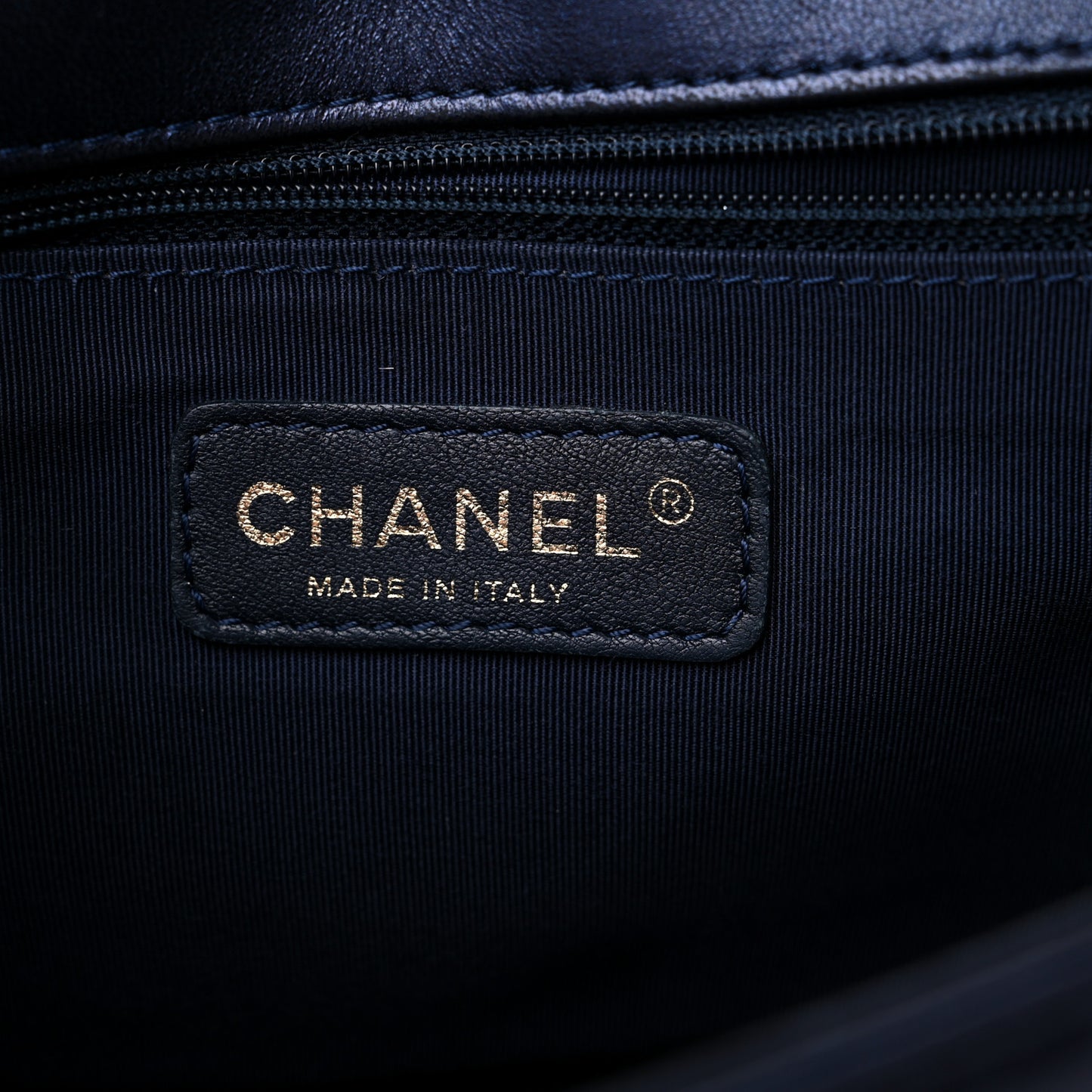 Lambskin Embossed New Medium Boy Cube Flap Navy