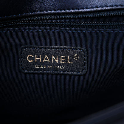 Chanel Lambskin Embossed New Medium Boy Cube Flap Navy 6 of 16