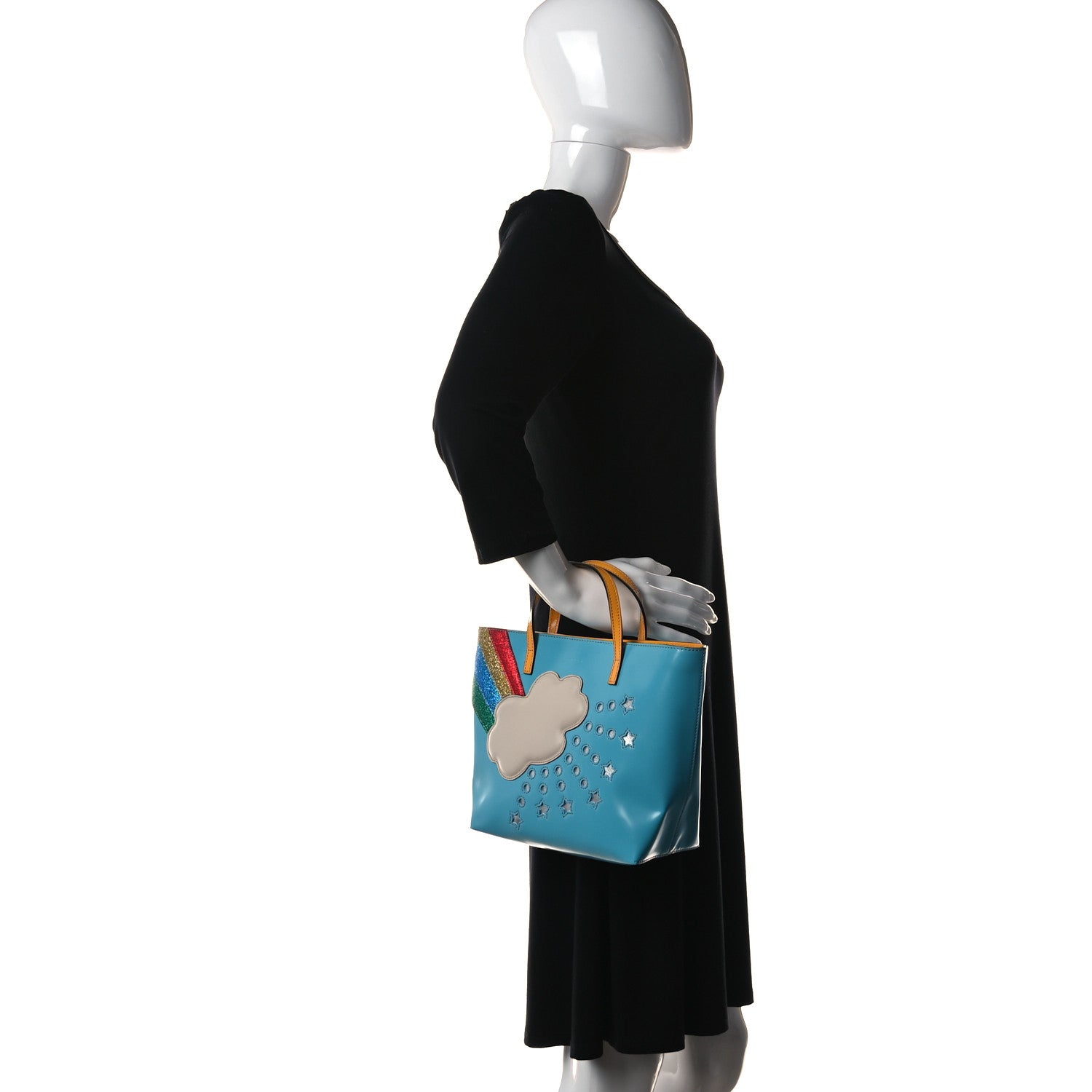 Gucci Calfskin Childrens Rainbow Tote Blue 2 of 11