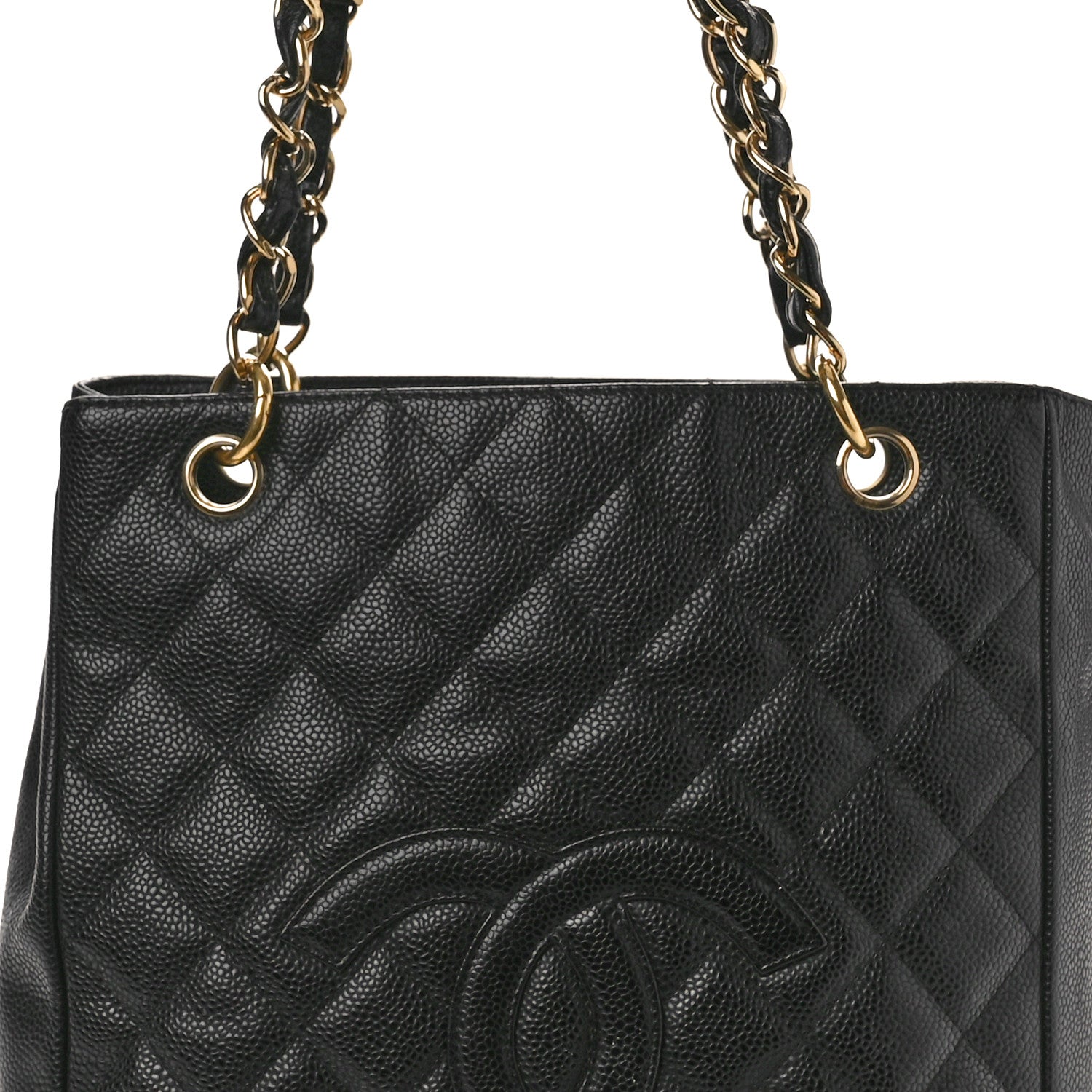 Chanel Caviar Quilted Petit Shopping Tote PST Black 8 of 13