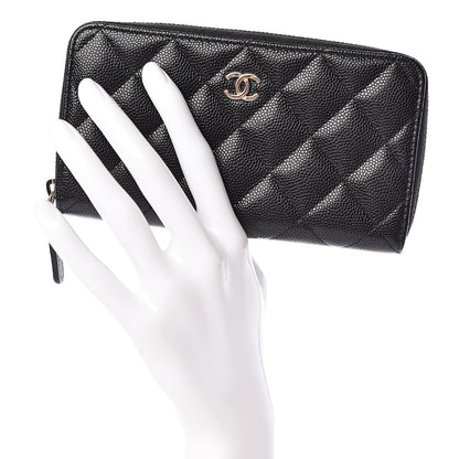 Chanel Caviar Quilted Medium Zip Around Wallet Black 2 of 8