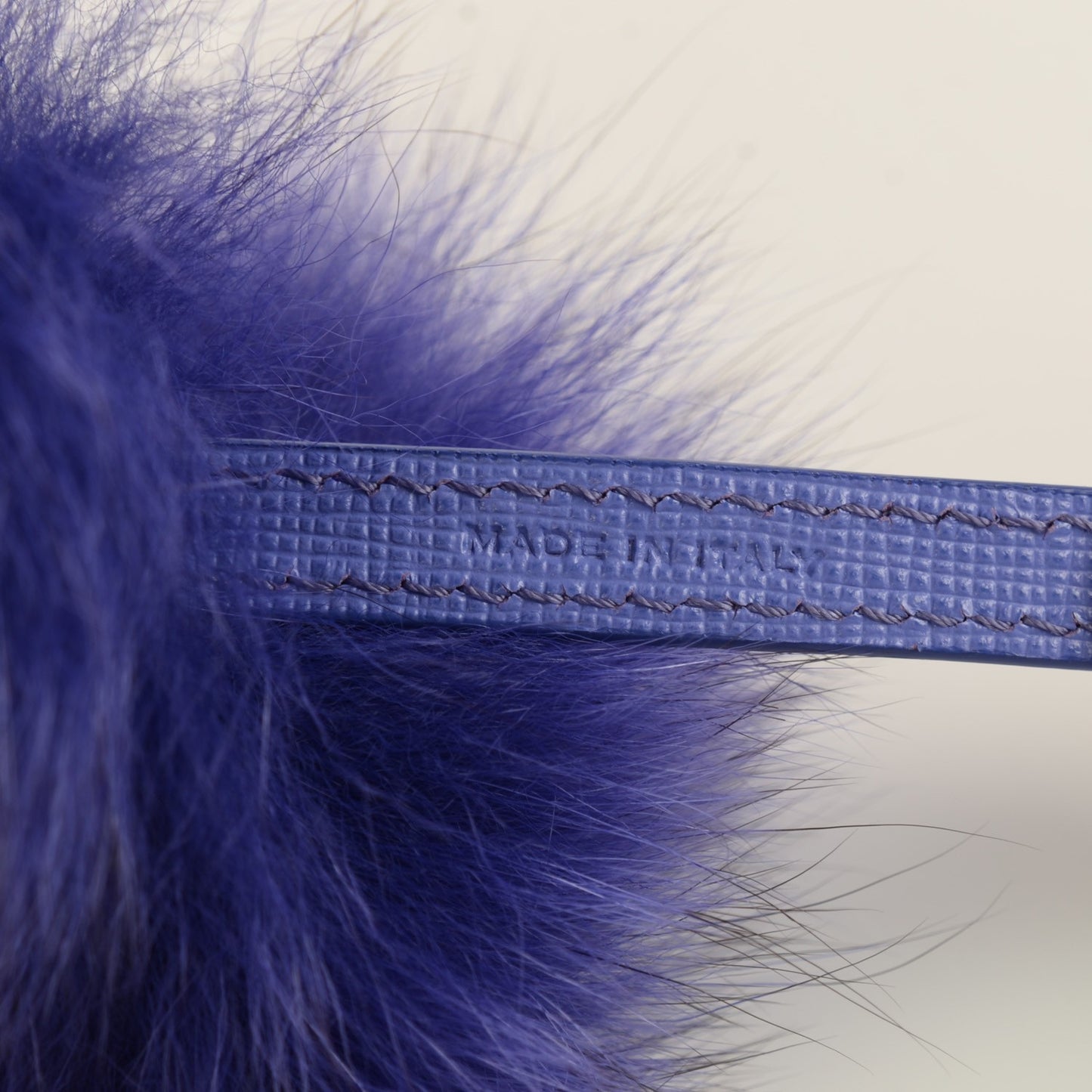 Fox Fur Pom Pom Bag Charm Berry