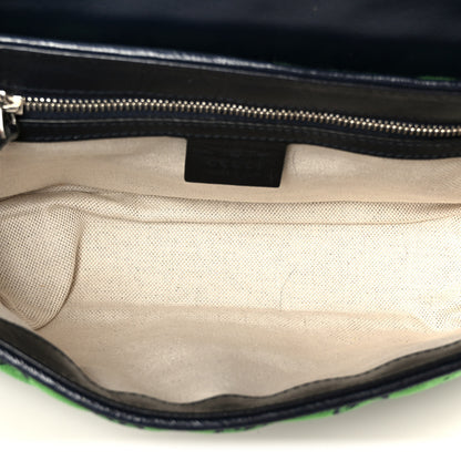 Gucci Monogram Multicolor Matelasse Diagonal Small GG Marmont Shoulder Bag Green Blue 4 of 10