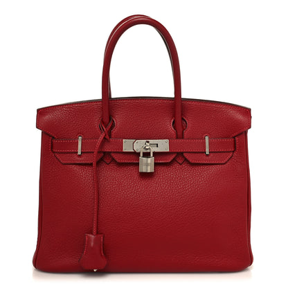 Hermes Taurillon Clemence Birkin 30 Rouge Garance 1 of 13