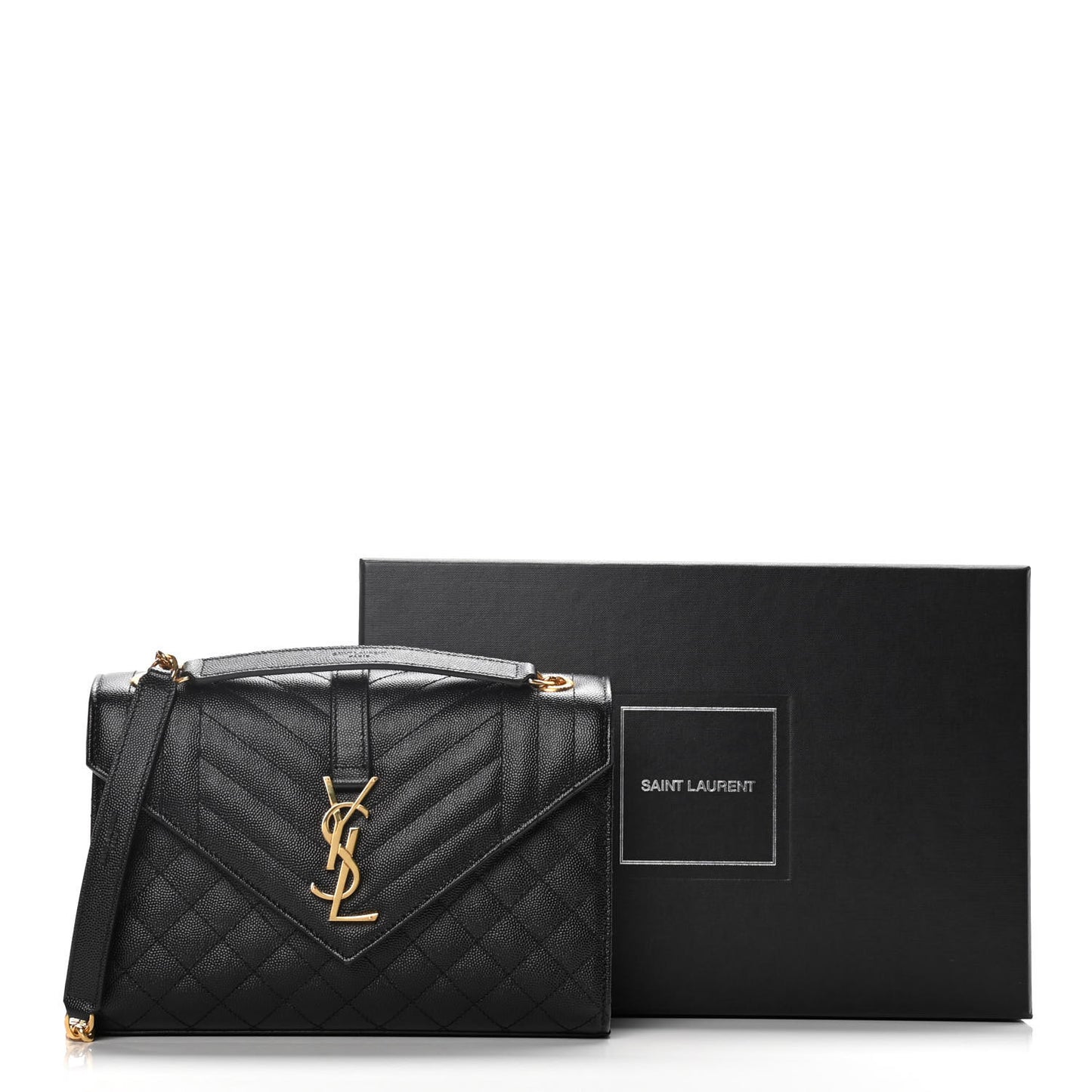 Grain De Poudre Textured Mixed Matelasse Triquilt Medium Monogram Satchel Black