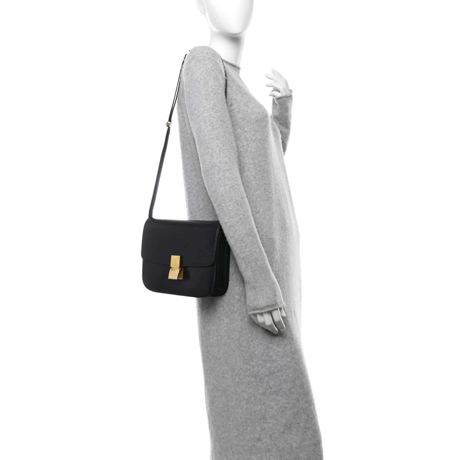 Celine Box Calfskin Medium Classic Box Flap Bag Black 2 of 12