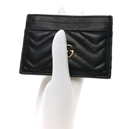 Gucci Calfskin Matelasse GG Marmont Card Holder Black 2 of 7