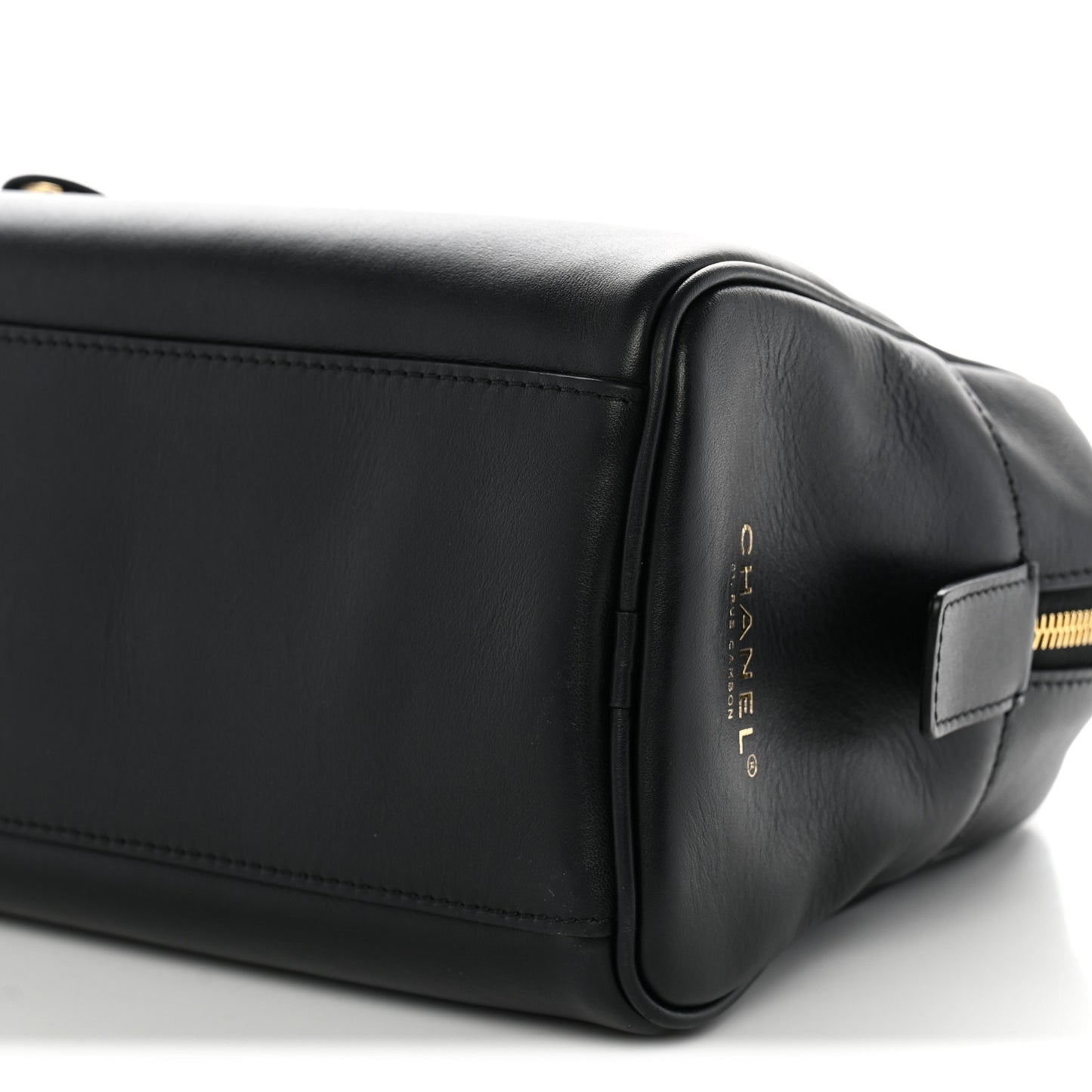 Calfskin Large Perfect Bowling Bag Black