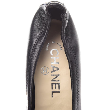 Chanel Lambskin Patent CC Elastic Pumps 38.5 Black 8 of 12