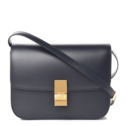 Celine Box Calfskin Medium Classic Box Flap Bag Navy Blue 1 of 12