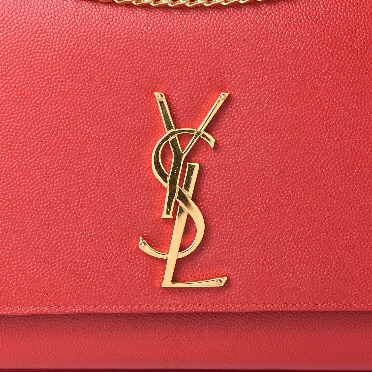 Saint Laurent Grain De Poudre Medium Monogram Kate Satchel Red 13 of 13