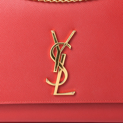 Saint Laurent Grain De Poudre Medium Monogram Kate Satchel Red 13 of 13