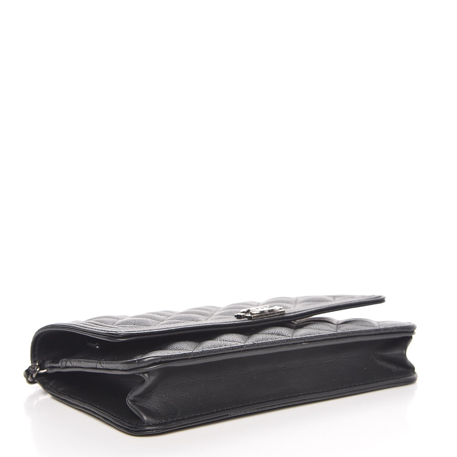 Chanel Calfskin Quilted Boy Wallet On Chain WOC Black 4 of 9