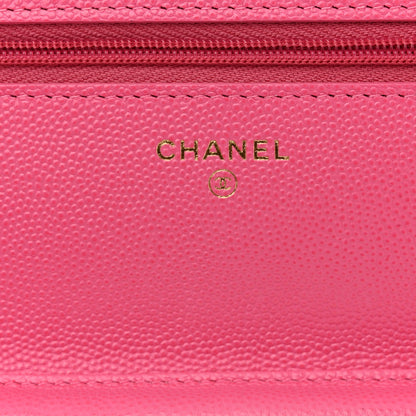 Chanel Caviar Quilted Wallet On Chain WOC Pink 6 of 10