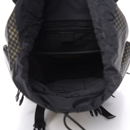 Gucci X DAPPER DAN Calfskin Laminated Ayers GG Micro Monogram Double Buckle Backpack Black Gold 5 of 9