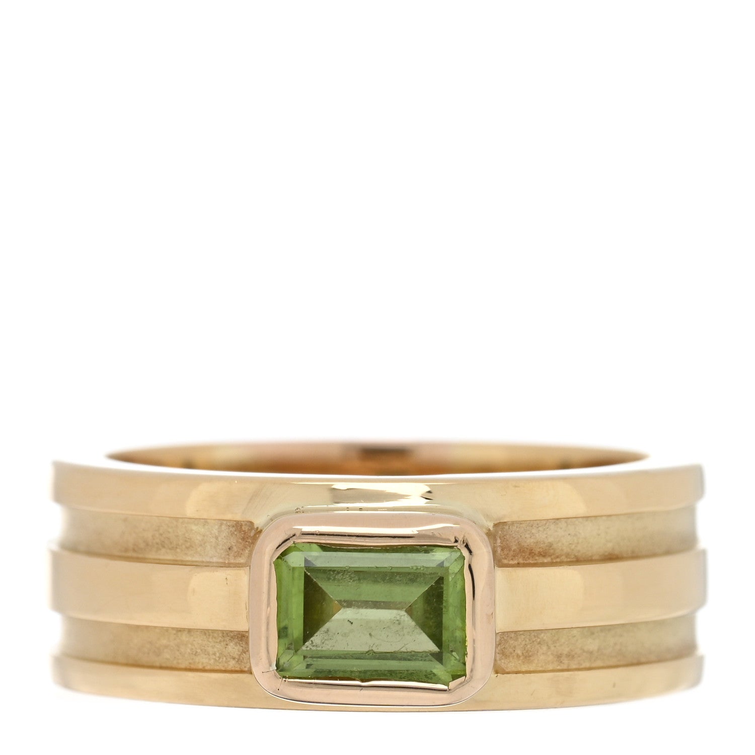 Tiffany 18K Yellow Gold Peridot Atlas Ring 58 8.25 1 of 4